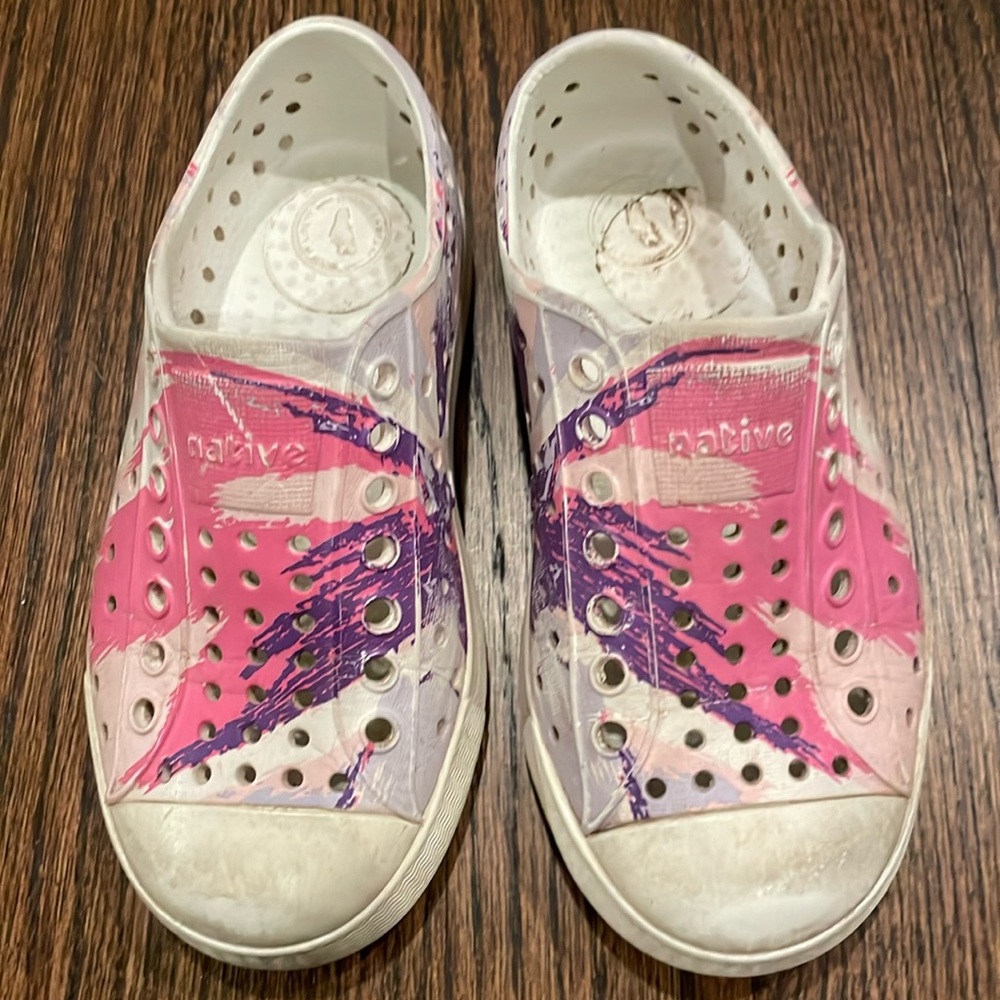 Native Shoes Kids Pink and Purple Slip-On Sneakers